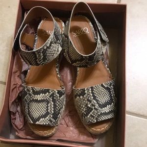 Franco Sarto Leather Espadrilles Size 8